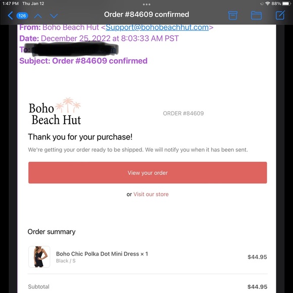 Never worn Black and white polka dot mini dress - Picture 3 of 3